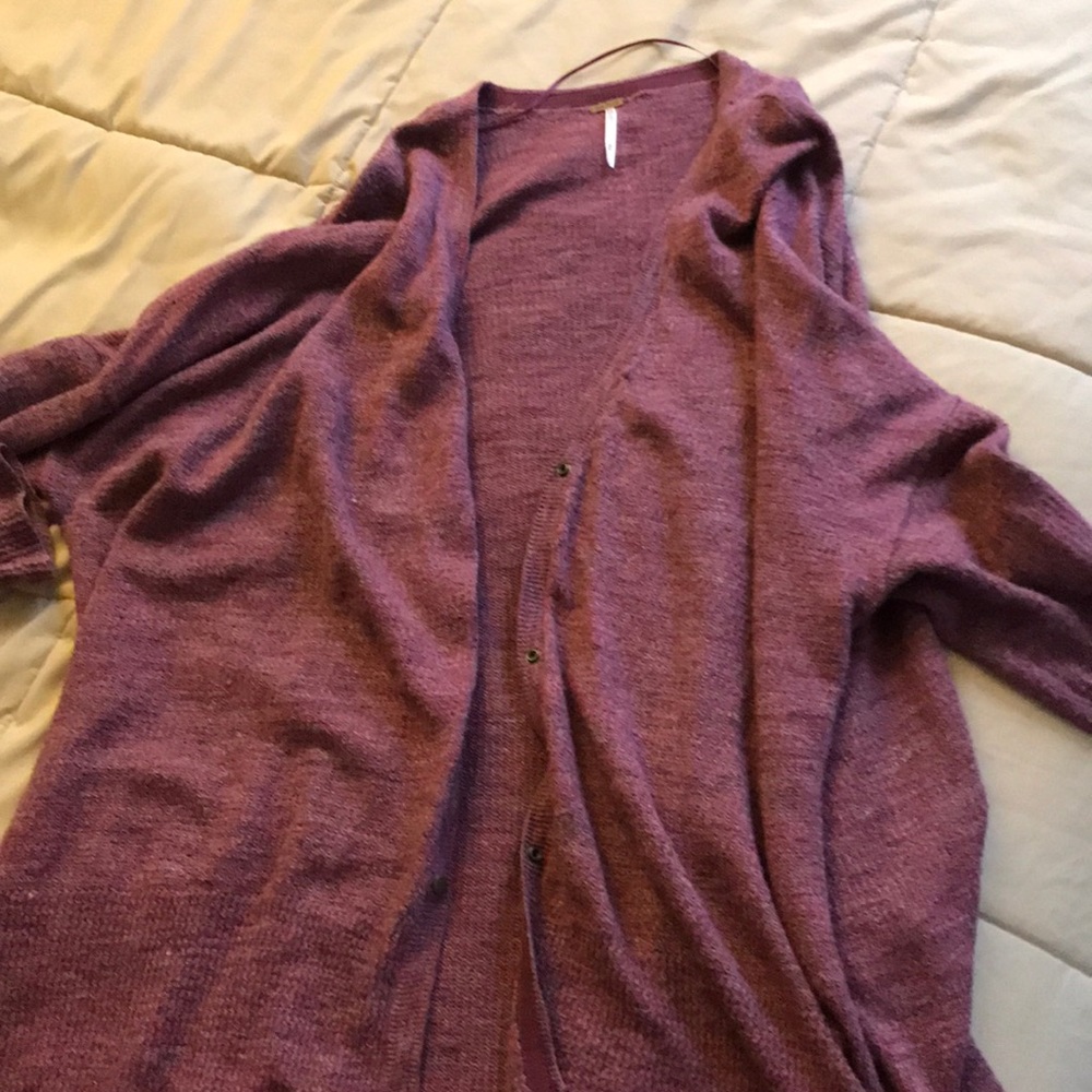 Purple cardigan